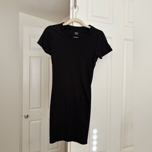 Black ribbed cotton t-shirt dress - PINK Victoria’s Secret - Medium